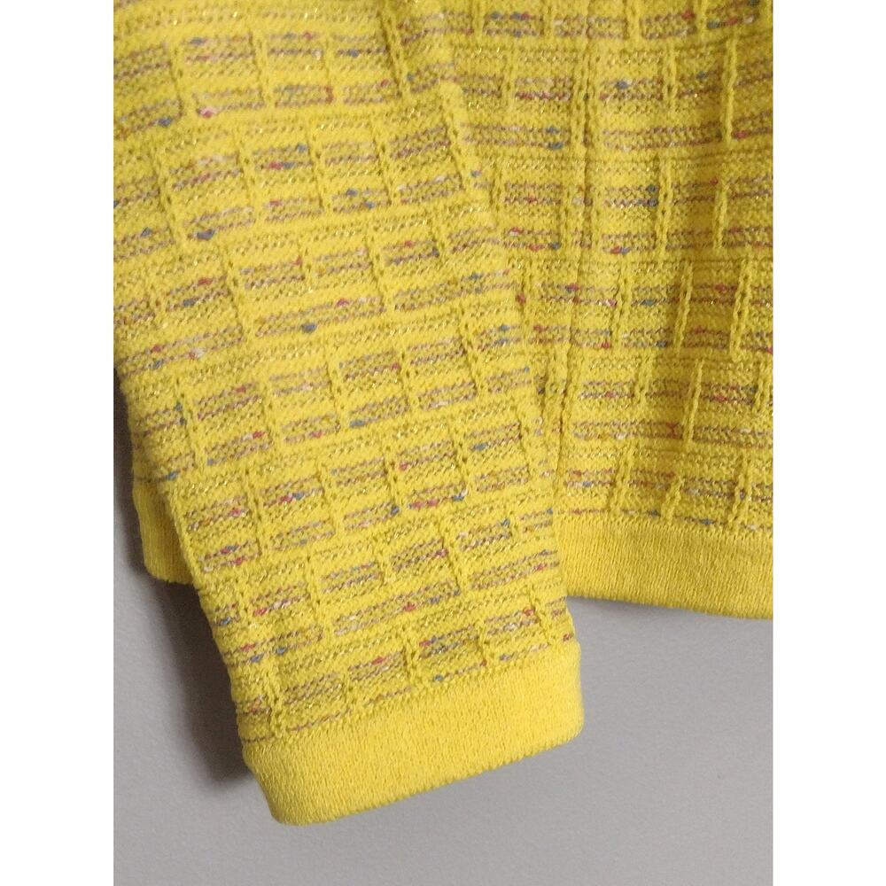 St. John Collection Multicolor Yellow Button Front Cardigan Sweater Size 12 - Picture 7 of 16